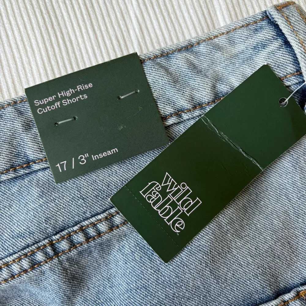 Super High-Rise Cutoff Jean Shorts 4 Button Fly Medium Wash Denim Wild Fable